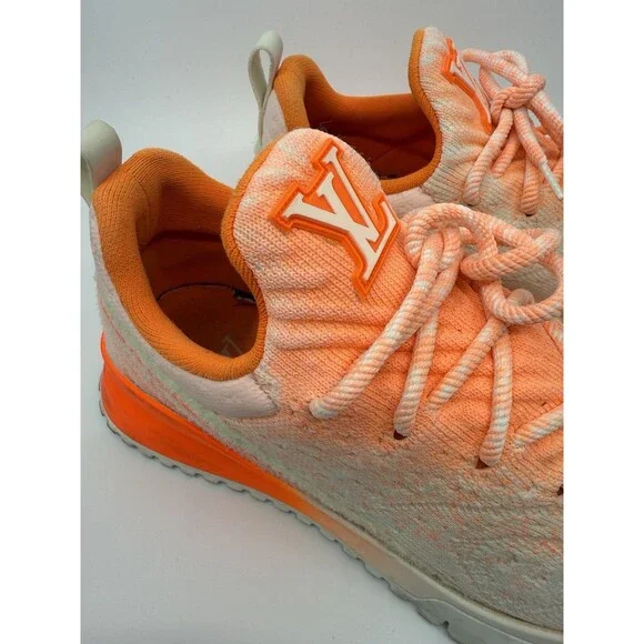 Louis Vuitton V.N.R. Orange Technical Knit Trainers Sneakers  display picture 1